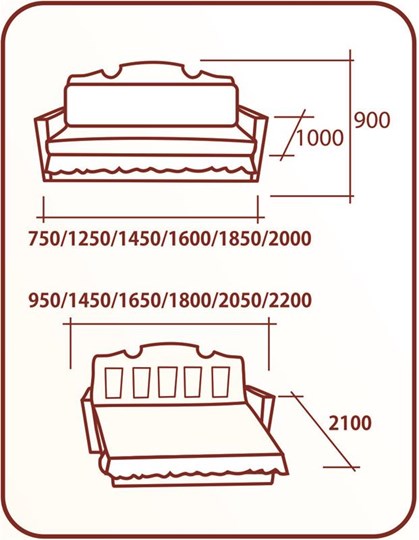 Прямой диван Аккордеон Бук 120 Радуга в Саратове - изображение 1